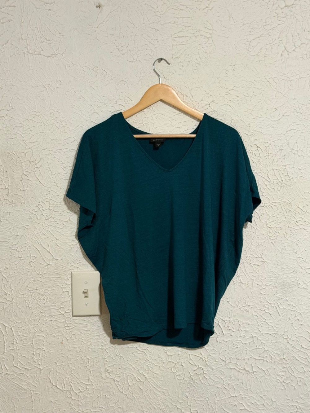 J.Jill Wearever Dark Green V-Neck Dolman Sleeve Top M